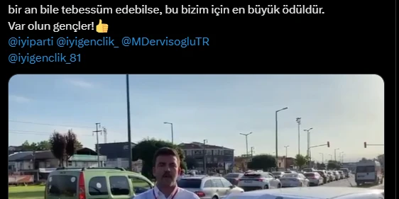 Tatil dönüşü trafikte mahsur kalan yurttaşların yardımına İYİ Gençlik yetişti